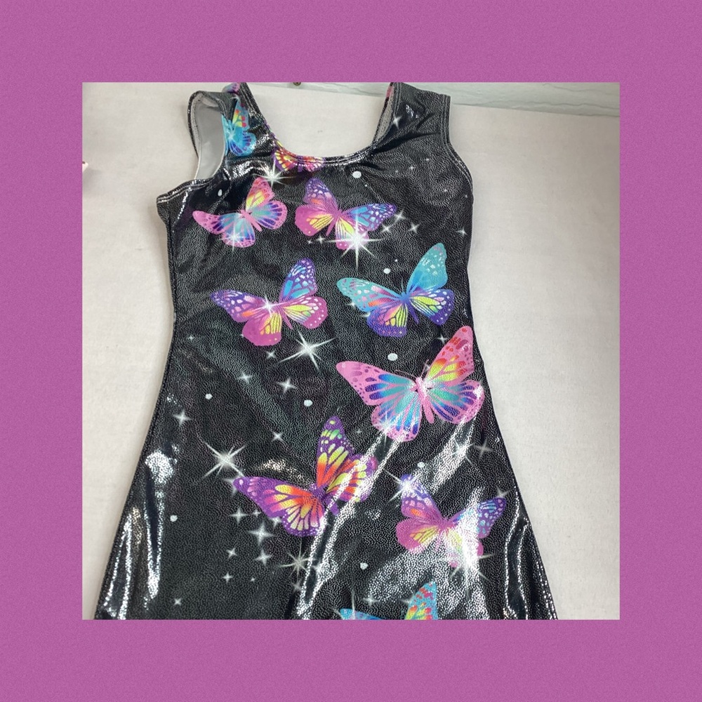 Black Dress with Colorful Butterfly Print 10